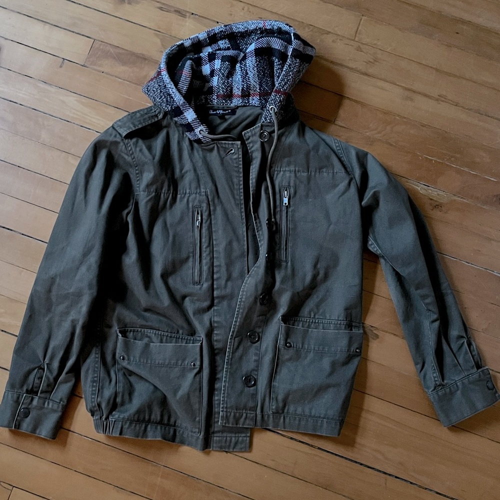 Army jacket with hoodie
